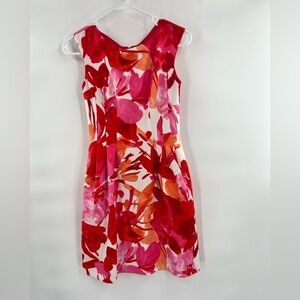 Vince Camuto pink dress size 0P pink floral abstract